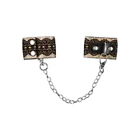 Наручники з блискітками та ланцюгом Obsessive A746 cuffs, чорно-золоті - Master