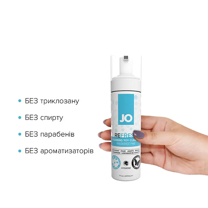 М’яка пінка для очищення іграшок JO REFRESH (207 мл) дезінфікує, проникає глибоко - Master