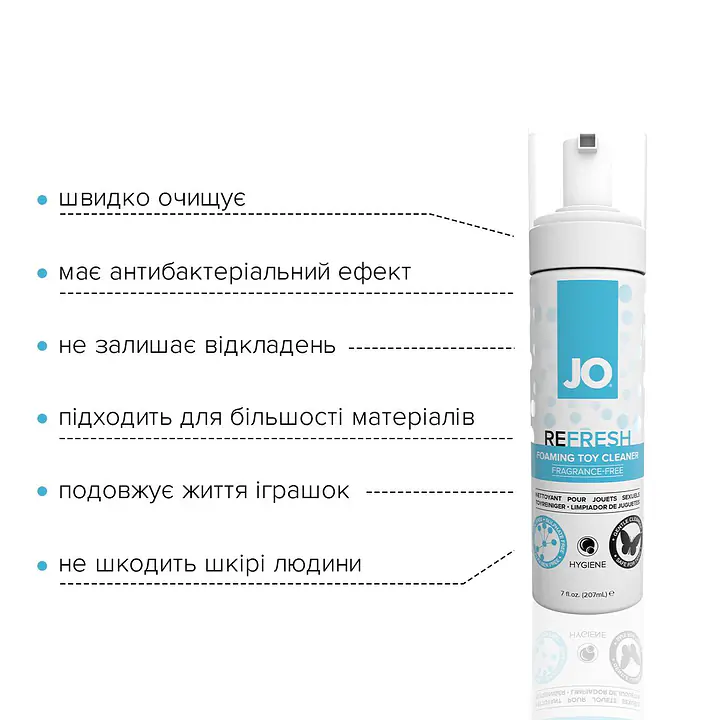 М’яка пінка для очищення іграшок JO REFRESH (207 мл) дезінфікує, проникає глибоко - Master