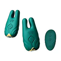 Смарт-вібратор для грудей Zalo - Nave Turquoise Green, пульт ДК, робота через додаток - Master