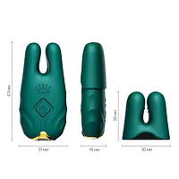 Смарт-вібратор для грудей Zalo - Nave Turquoise Green, пульт ДК, робота через додаток - Master