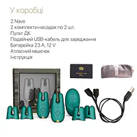 Смарт-вібратор для грудей Zalo - Nave Turquoise Green, пульт ДК, робота через додаток - Master