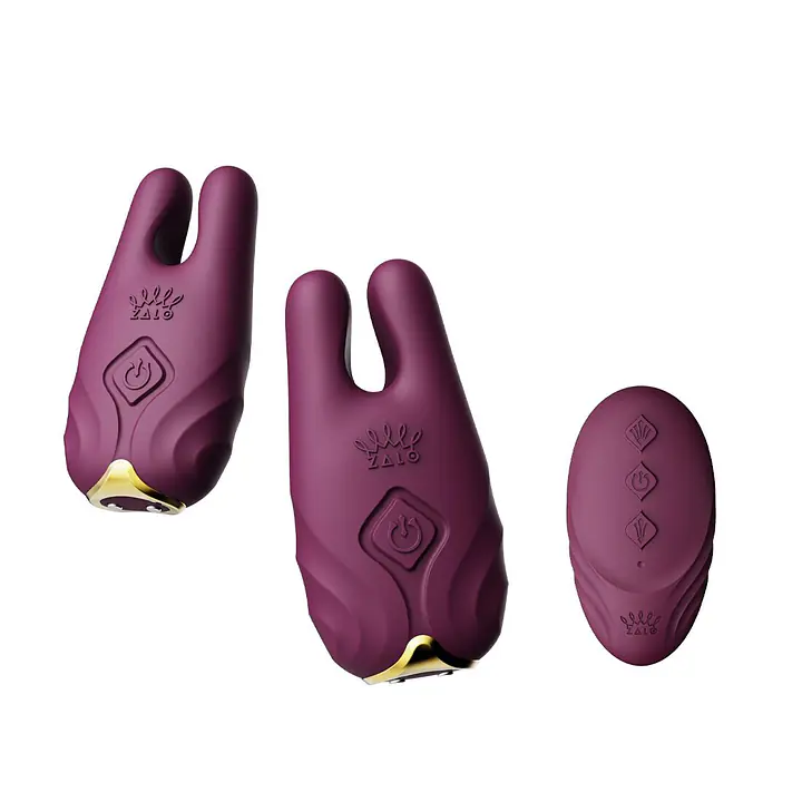 Смарт-вібратор для грудей Zalo - Nave Velvet Purple, пульт ДК, робота через додаток - Master