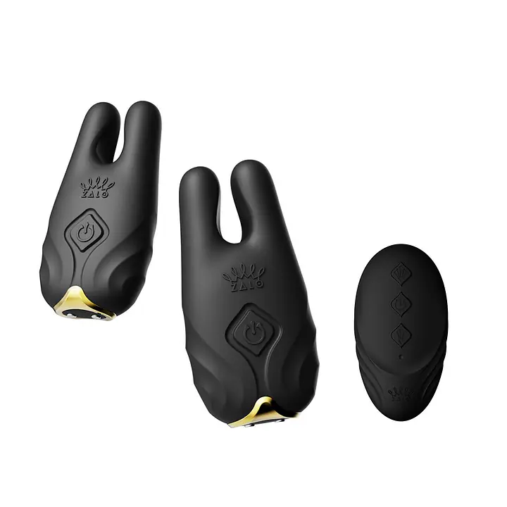 Смарт-вібратор для грудей Zalo - Nave Obsidian Black, пульт ДК, робота через додаток - Master