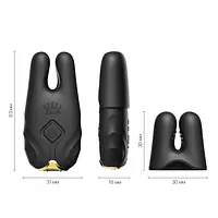 Смарт-вібратор для грудей Zalo - Nave Obsidian Black, пульт ДК, робота через додаток - Master
