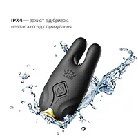 Смарт-вібратор для грудей Zalo - Nave Obsidian Black, пульт ДК, робота через додаток - Master