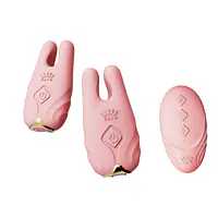 Смарт-вібратор для грудей Zalo - Nave Coral Pink, пульт ДК, робота через додаток - Master
