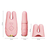 Смарт-вібратор для грудей Zalo - Nave Coral Pink, пульт ДК, робота через додаток - Master