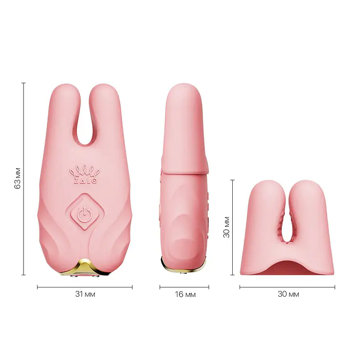 Смарт-вібратор для грудей Zalo - Nave Coral Pink, пульт ДК, робота через додаток - Master