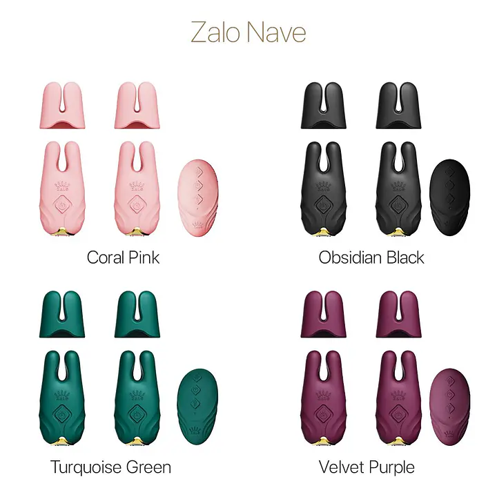 Смарт-вібратор для грудей Zalo - Nave Coral Pink, пульт ДК, робота через додаток - Master