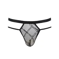 Чоловічі прозорі стринги Passion 029 THONG COLLIN L/XL Black, сітка - Master