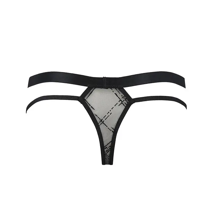 Чоловічі прозорі стринги Passion 029 THONG COLLIN L/XL Black, сітка - Master