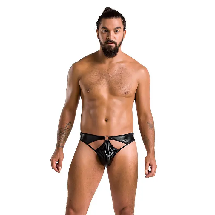 Чоловічі стринги Passion 033 THONG PAUL L/XL Black, під латекс - Master