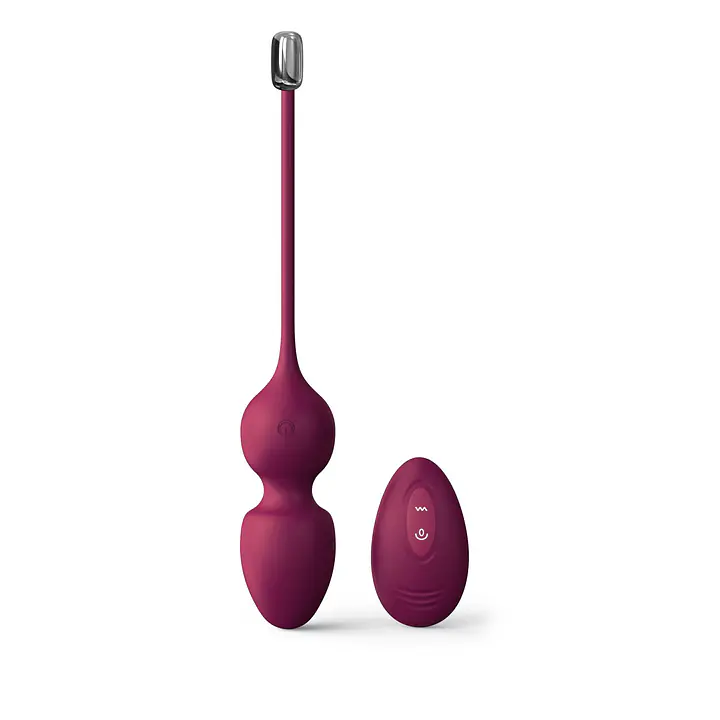 Вагінальні кульки Dorcel LOVE BALLS PLUM, вібрації та рухи внутрішньої кульки, пульт ДК - Master