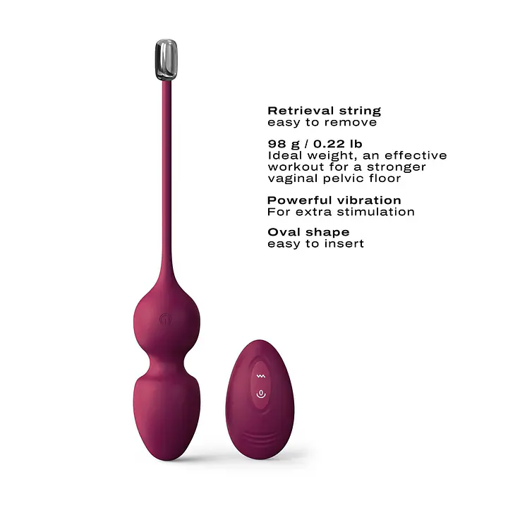 Вагінальні кульки Dorcel LOVE BALLS PLUM, вібрації та рухи внутрішньої кульки, пульт ДК - Master