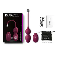 Вагінальні кульки Dorcel LOVE BALLS PLUM, вібрації та рухи внутрішньої кульки, пульт ДК - Master
