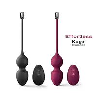 Вагінальні кульки Dorcel LOVE BALLS PLUM, вібрації та рухи внутрішньої кульки, пульт ДК - Master