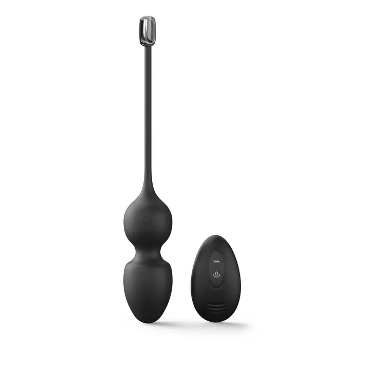 Вагінальні кульки Dorcel LOVE BALLS BLACK, вібрації та рухи внутрішньої кульки, пульт ДК - Master