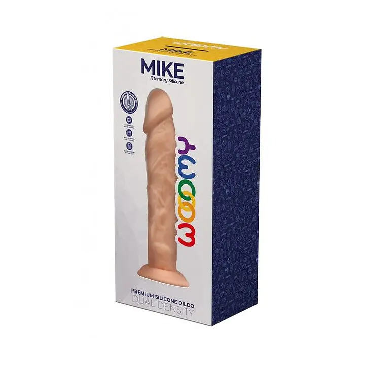Силіконовий фалоімітатор Wooomy Mike, термореактивний, з присоскою, довжина 19,7 см, діаметр 4,2 см - Master
