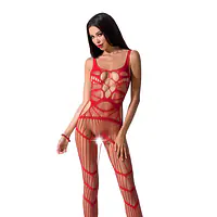 Бодістокінг Passion BS058 red, комбінезон, дуже повітряний - Master