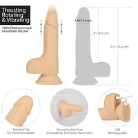 Фалоімітатор-пульсатор Naked Addiction 6.5″ Thrusting Dong With Remote, рухи вперед-назад, пульт ДК - Master