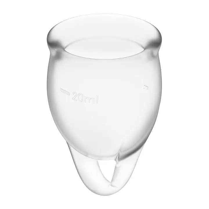 Набір менструальних чаш Satisfyer Feel Confident (Transparent), 15мл та 20мл, мішечок для зберігання - Master