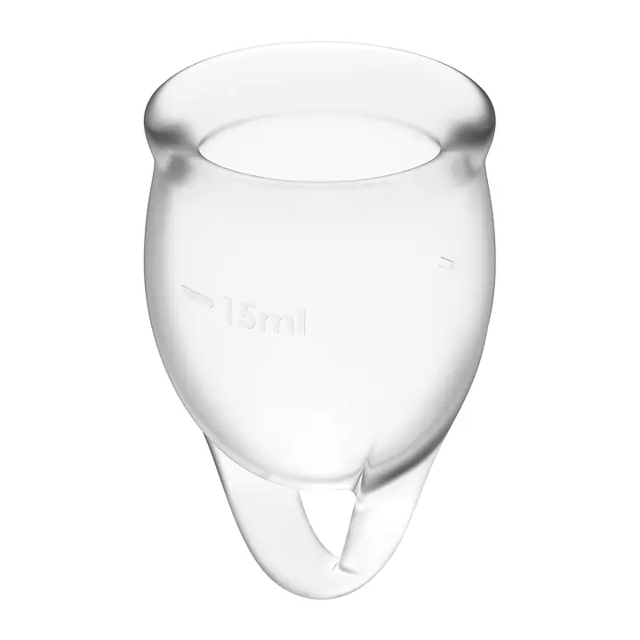 Набір менструальних чаш Satisfyer Feel Confident (Transparent), 15мл та 20мл, мішечок для зберігання - Master