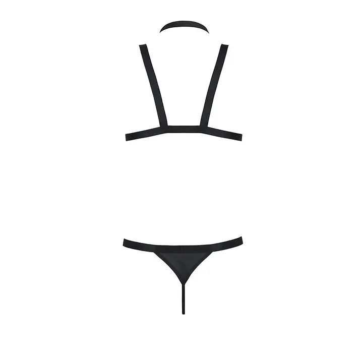 Комплект чоловічої білизни зі стреп Passion 039 SET ANDREW XXL/XXXL Black, стринги, шлейки - Master