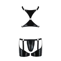 Комплект еротичної чоловічої білизни Passion 047 SET JOHN L/XL Black, труси, портупея - Master