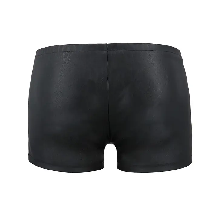 Чоловічі шкіряні боксери з блискавками Passion 049 SHORT MATT L/XL Black - Master