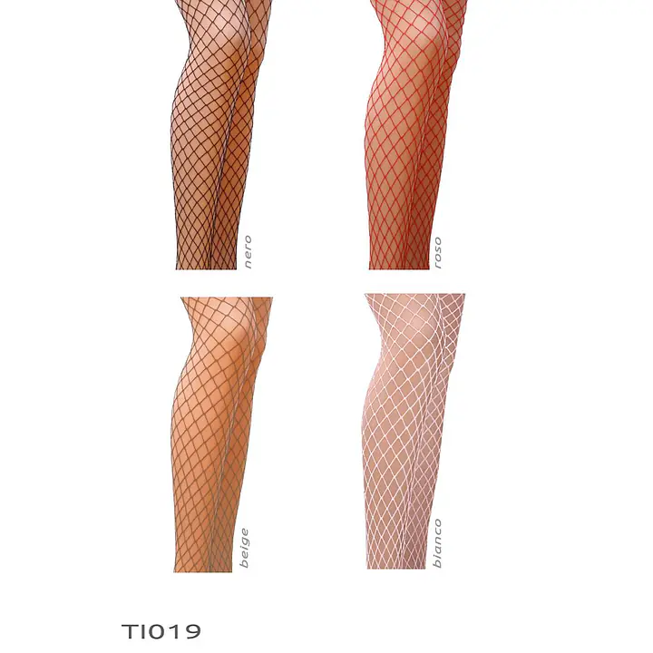 Колготки в сіточку без виділених трусиків Passion TI019 типу Кабаретка 1/2 (fishnet), nero - Master