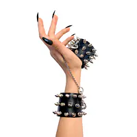 Наручники з шипами Art of Sex - Rose Spiked Leather Handcuffs, натуральна шкіра - Master