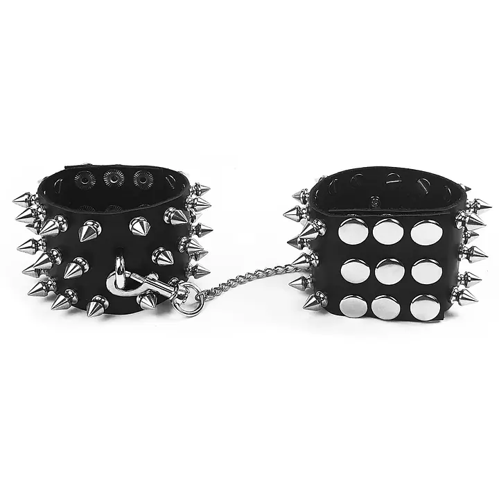 Наручники з шипами Art of Sex - Rose Spiked Leather Handcuffs, натуральна шкіра - Master