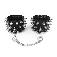 Наручники з шипами Art of Sex - Rose Spiked Leather Handcuffs, натуральна шкіра - Master