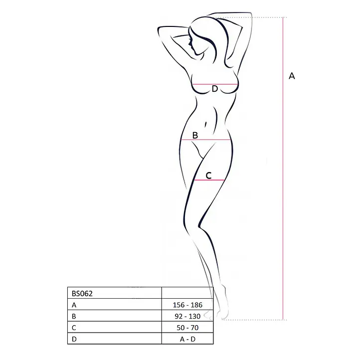 Сітчастий бодістокінг Passion BS062 One Size, Red, комбінезон, імітація панчіх, відкритий доступ - Master