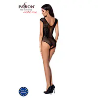 Бодістокінг Passion BS064 One Size, Black, боді, закрите плече, відкритий доступ - Master