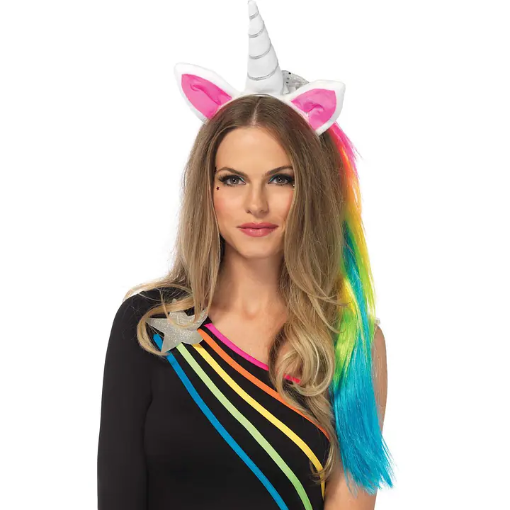 Обруч ріг єдинорога Leg Avenue Magical Unicorn Headband, з райдужною гривою - Master