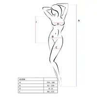 Бодістокінг Passion BS064 One Size, White, боді, закрите плече, відкритий доступ - Master
