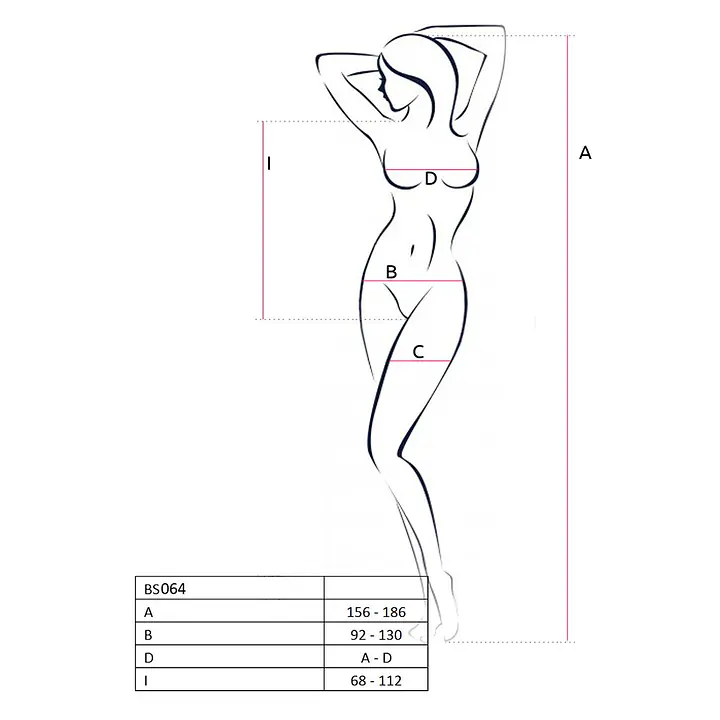 Бодістокінг Passion BS064 One Size, White, боді, закрите плече, відкритий доступ - Master