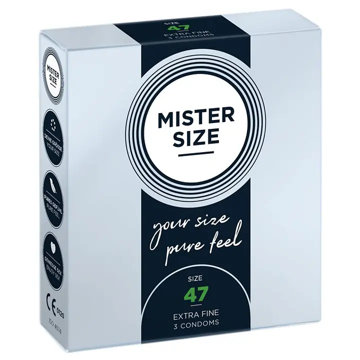 Презервативи Mister Size - pure feel - 47 (3 condoms), товщина 0,05 мм - Master