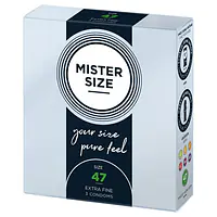 Презервативи Mister Size - pure feel - 47 (3 condoms), товщина 0,05 мм - Master
