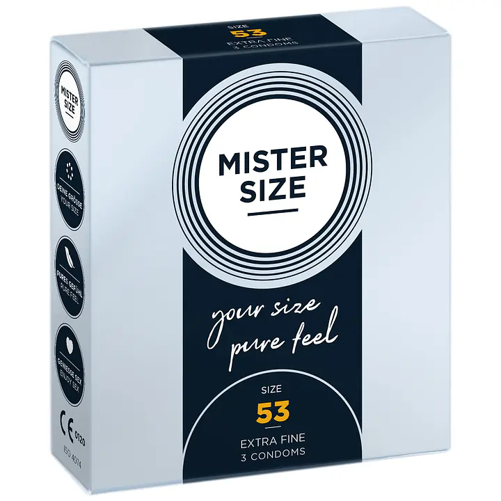 Презервативи Mister Size - pure feel - 53 (3 condoms), товщина 0,05 мм - Master