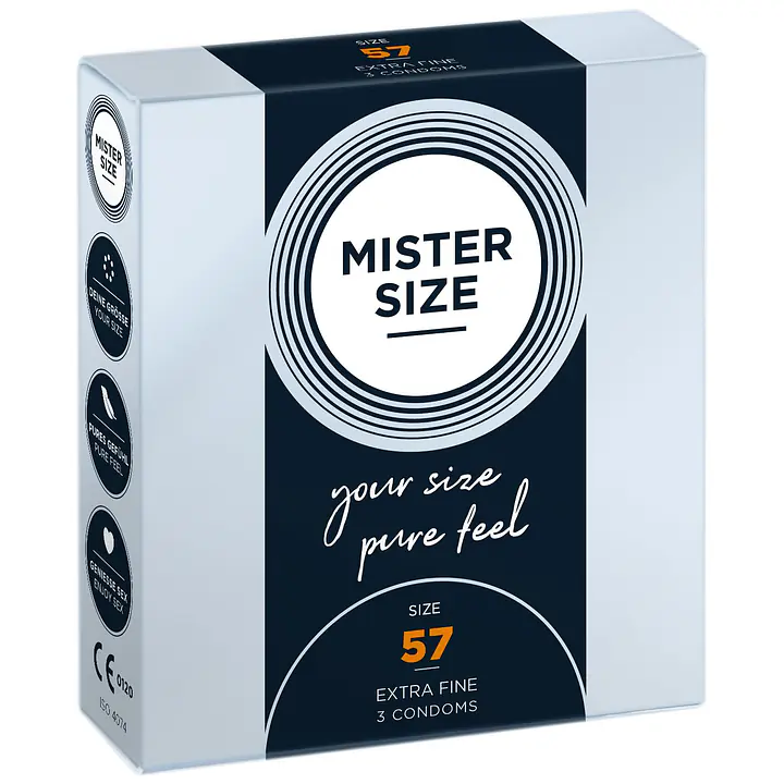Презервативи Mister Size - pure feel - 57 (3 condoms), товщина 0,05 мм - Master