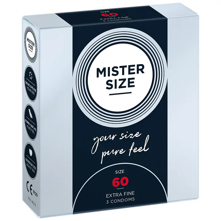 Презервативи Mister Size - pure feel - 60 (3 condoms), товщина 0,05 мм - Master