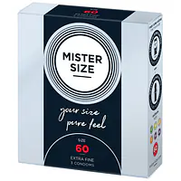 Презервативи Mister Size - pure feel - 60 (3 condoms), товщина 0,05 мм - Master