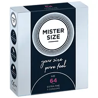 Презервативи Mister Size - pure feel - 64 (3 condoms), товщина 0,05 мм - Master