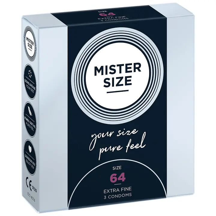 Презервативи Mister Size - pure feel - 64 (3 condoms), товщина 0,05 мм - Master