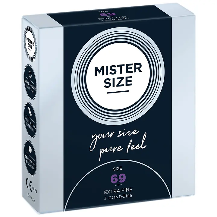 Презервативи Mister Size - pure feel - 69 (3 condoms), товщина 0,05 мм - Master