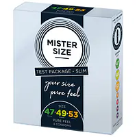 Набір презервативів Mister Size - pure feel - 47–49–53 (3 condoms), 3 розміри, товщина 0,05 мм - Master