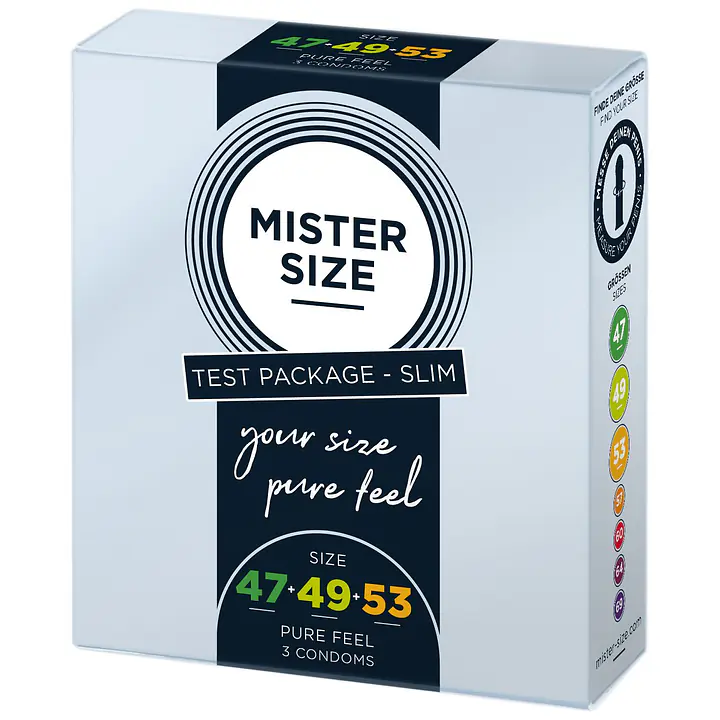 Набір презервативів Mister Size - pure feel - 47–49–53 (3 condoms), 3 розміри, товщина 0,05 мм - Master